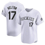 Johmsee C.Rockies #17 Todd Helton Player White Limited Home Stitched Jerseys