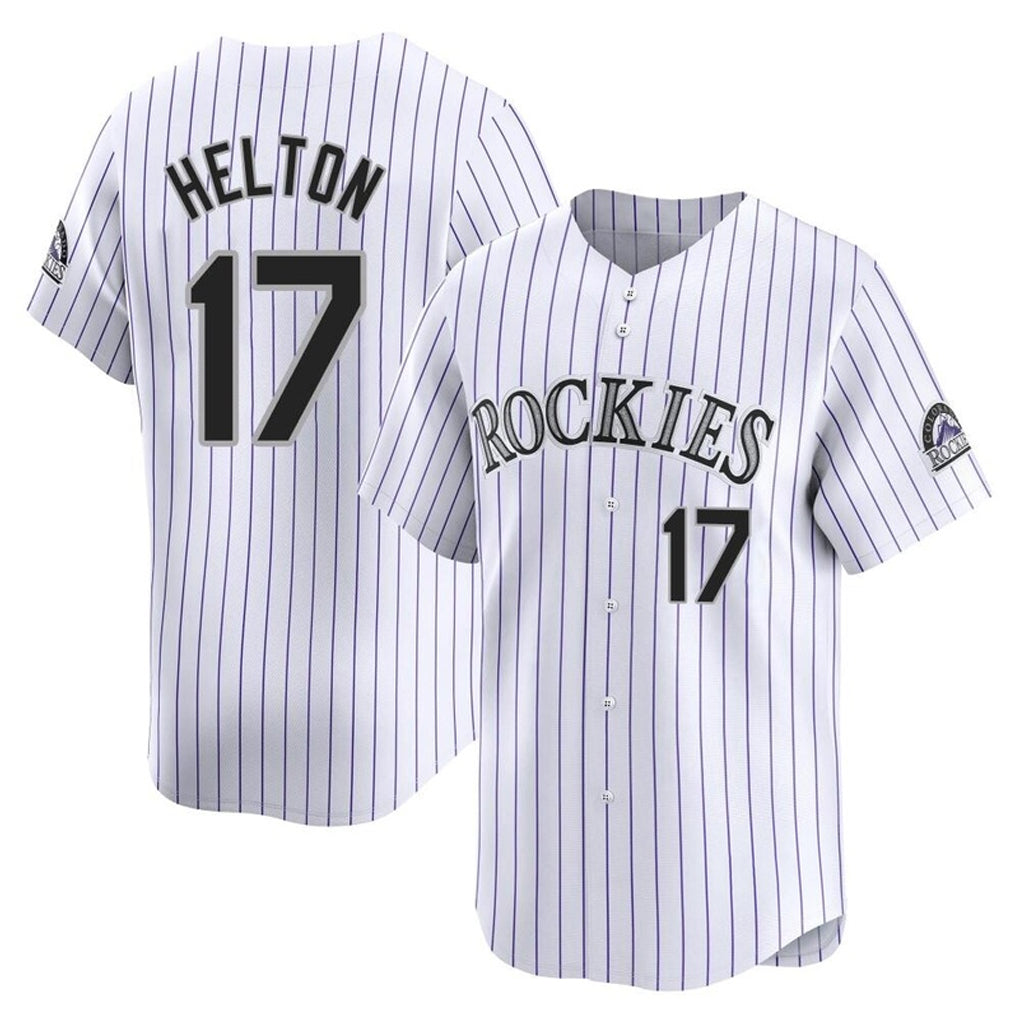 Johmsee C.Rockies #17 Todd Helton Player White Limited Home Stitched Jerseys