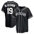 Johmsee C.Rockies #19 Charlie Blackmon Player Black Fashion Out Home Game Stitched Jerseys