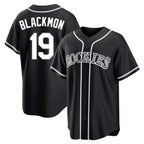Johmsee C.Rockies #19 Charlie Blackmon Player Black Fashion Out Home Game Stitched Jerseys