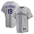 Johmsee C.Rockies #19 Charlie Blackmon Player Gray Game Home Stitched Jerseys