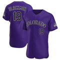 Johmsee C.Rockies #19 Charlie Blackmon Player Purple Limited Elite Home Stitched Jerseys