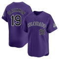 Johmsee C.Rockies #19 Charlie Blackmon Player Purple Limited Home Stitched Jerseys