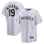 Johmsee C.Rockies #19 Charlie Blackmon Player White Game Home Stitched Jerseys