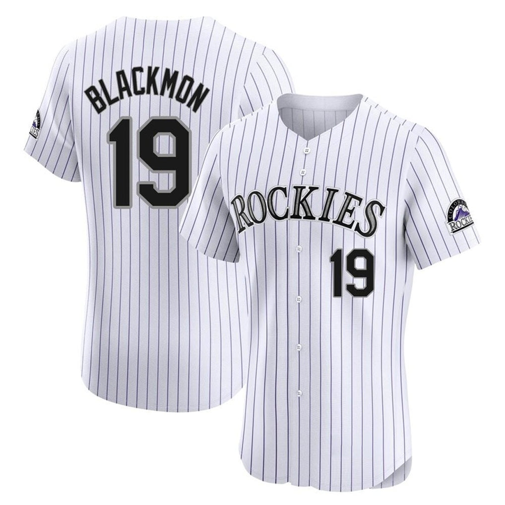Johmsee C.Rockies #19 Charlie Blackmon Player White Limited Elite Home Stitched Jerseys