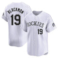 Johmsee C.Rockies #19 Charlie Blackmon Player White Limited Home Stitched Jerseys