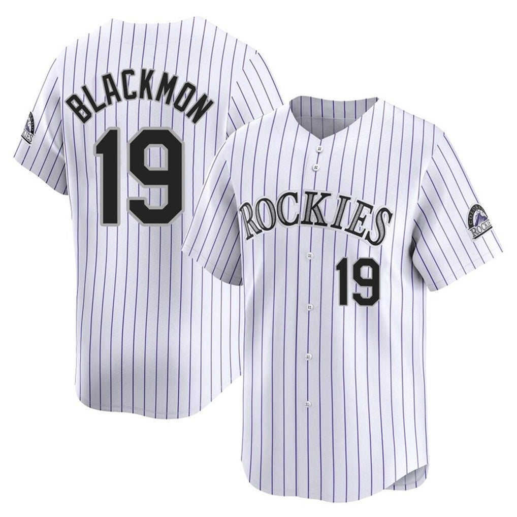 Johmsee C.Rockies #19 Charlie Blackmon Player White Limited Home Stitched Jerseys