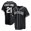 Johmsee C.Rockies #21 Kyle Freeland Player Black Fashion Out Home Game Stitched Jerseys