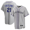 Johmsee C.Rockies #21 Kyle Freeland Player Gray Game Home Stitched Jerseys