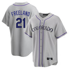 Johmsee C.Rockies #21 Kyle Freeland Player Gray Game Home Stitched Jerseys