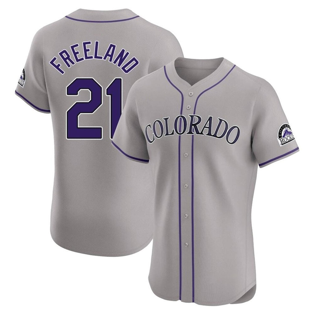 Johmsee C.Rockies #21 Kyle Freeland Player Gray Limited Elite Home Stitched Jerseys
