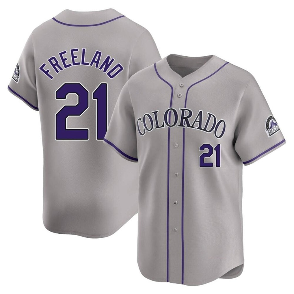 Johmsee C.Rockies #21 Kyle Freeland Player Gray Limited Home Stitched Jerseys