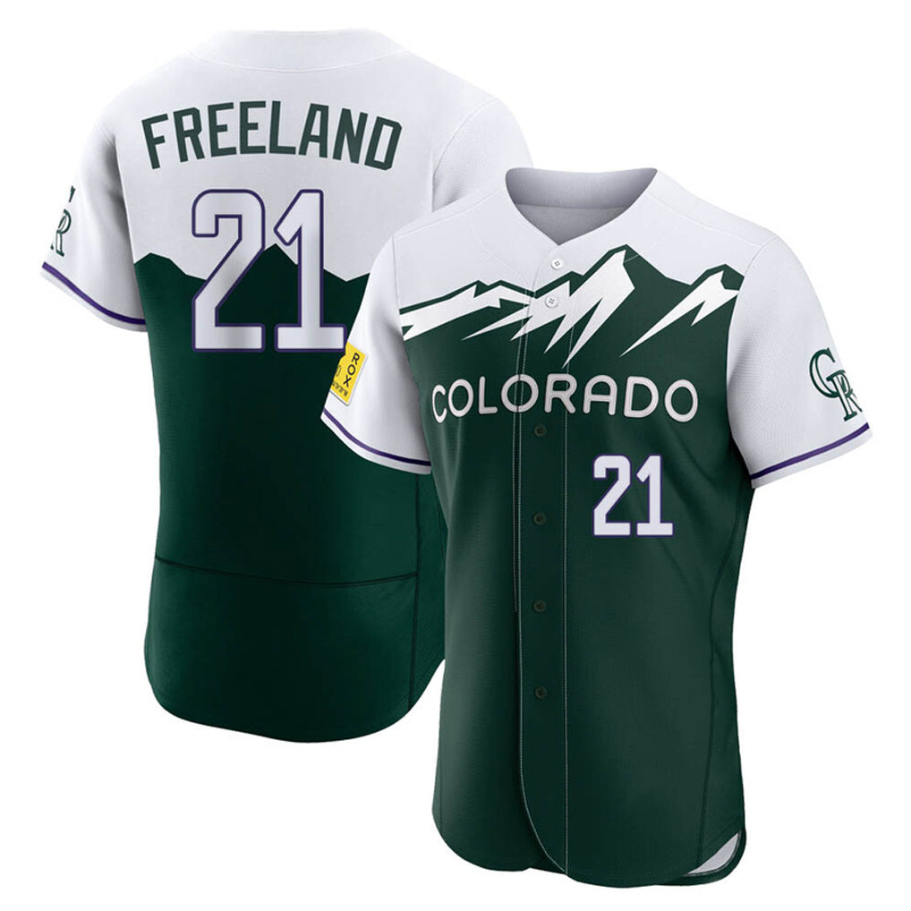 Johmsee C.Rockies #21 Kyle Freeland Player Green City Connect Limited Elite Home Stitched Jerseys