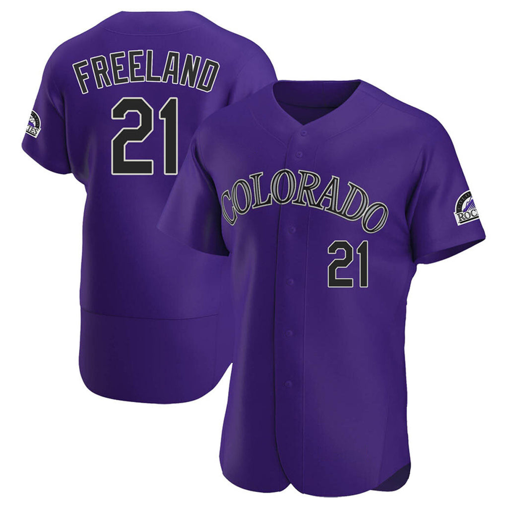 Johmsee C.Rockies #21 Kyle Freeland Player Purple Limited Elite Home Stitched Jerseys