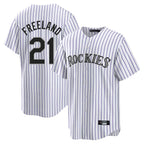 Johmsee C.Rockies #21 Kyle Freeland Player White Game Home Stitched Jerseys