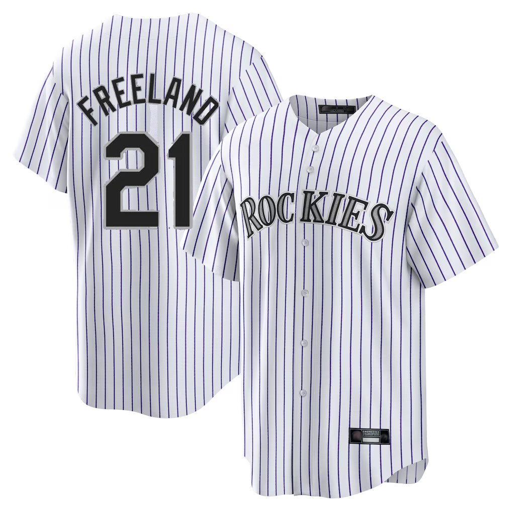 Johmsee C.Rockies #21 Kyle Freeland Player White Game Home Stitched Jerseys
