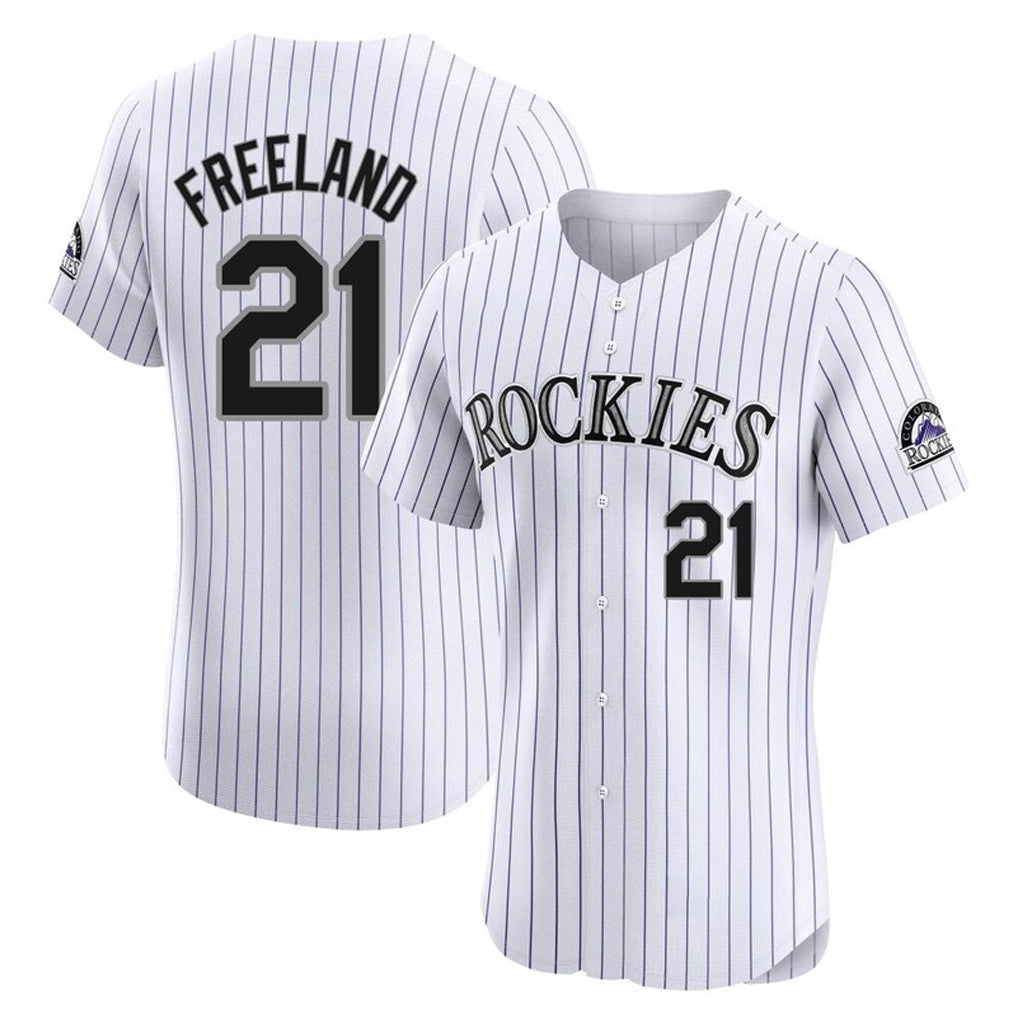 Johmsee C.Rockies #21 Kyle Freeland Player White Limited Elite Home Stitched Jerseys