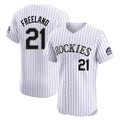 Johmsee C.Rockies #21 Kyle Freeland Player White Limited Elite Home Stitched Jerseys