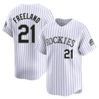 Johmsee C.Rockies #21 Kyle Freeland Player White Limited Home Stitched Jerseys