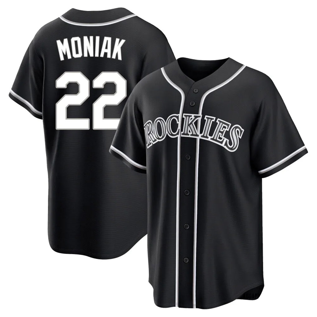 Johmsee C.Rockies #22 Mickey Moniak Player Black Fashion Out Home Game Stitched Jerseys