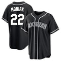Johmsee C.Rockies #22 Mickey Moniak Player Black Fashion Out Home Game Stitched Jerseys