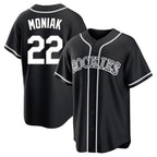 Johmsee C.Rockies #22 Mickey Moniak Player Black Fashion Out Home Game Stitched Jerseys