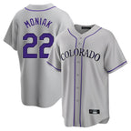 Johmsee C.Rockies #22 Mickey Moniak Player Gray Game Home Stitched Jerseys