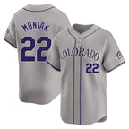 Johmsee C.Rockies #22 Mickey Moniak Player Gray Limited Home Stitched Jerseys