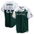 Johmsee C.Rockies #22 Mickey Moniak Player Green City Connect Home Game Stitched Jerseys