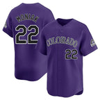 Johmsee C.Rockies #22 Mickey Moniak Player Purple Limited Home Stitched Jerseys