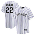 Johmsee C.Rockies #22 Mickey Moniak Player White Game Home Stitched Jerseys