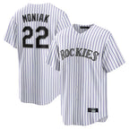 Johmsee C.Rockies #22 Mickey Moniak Player White Game Home Stitched Jerseys
