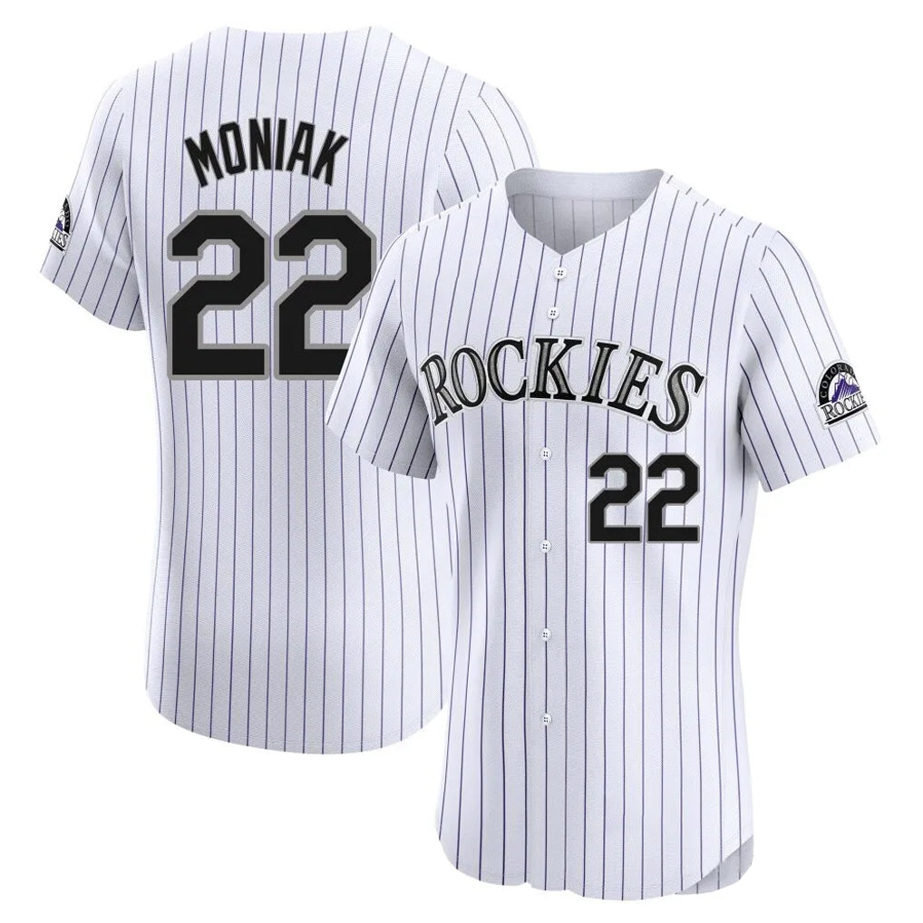 Johmsee C.Rockies #22 Mickey Moniak Player White Limited Elite Home Stitched Jerseys