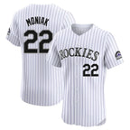 Johmsee C.Rockies #22 Mickey Moniak Player White Limited Elite Home Stitched Jerseys