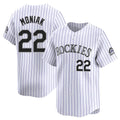 Johmsee C.Rockies #22 Mickey Moniak Player White Limited Home Stitched Jerseys