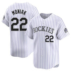 Johmsee C.Rockies #22 Mickey Moniak Player White Limited Home Stitched Jerseys