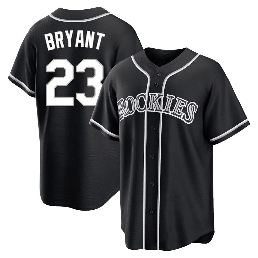 Johmsee C.Rockies #23 Kris Bryant Player Black Fashion Out Home Game Stitched Jerseys