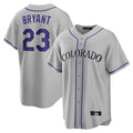 Johmsee C.Rockies #23 Kris Bryant Player Gray Game Home Stitched Jerseys