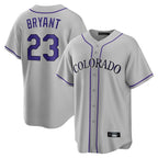 Johmsee C.Rockies #23 Kris Bryant Player Gray Game Home Stitched Jerseys