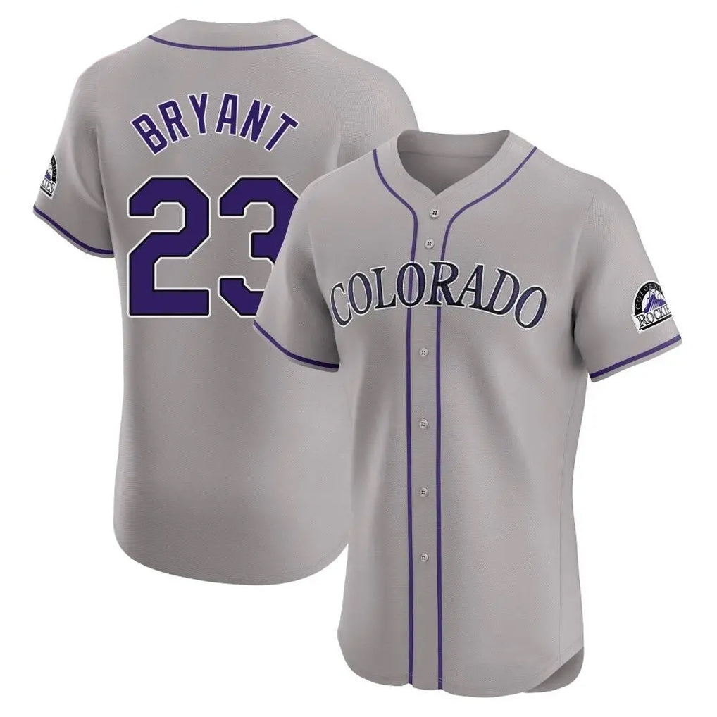 Johmsee C.Rockies #23 Kris Bryant Player Gray Limited Home Stitched Jerseys
