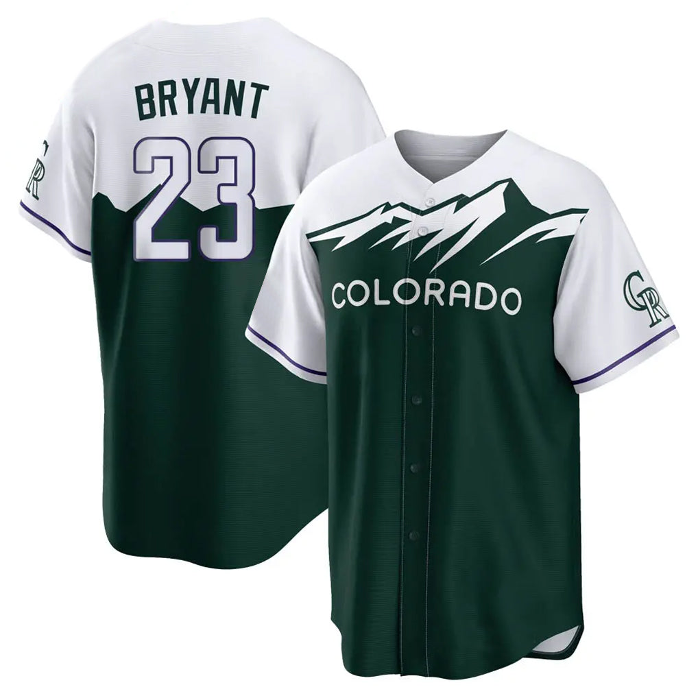 Johmsee C.Rockies #23 Kris Bryant Player Green City Connect Home Game Stitched Jerseys