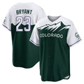 Johmsee C.Rockies #23 Kris Bryant Player Green City Connect Home Game Stitched Jerseys