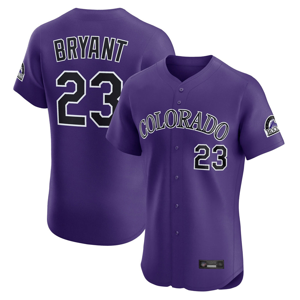 Johmsee C.Rockies #23 Kris Bryant Player Purple Limited Elite Home Stitched Jerseys