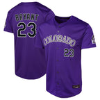 Johmsee C.Rockies #23 Kris Bryant Player Purple Limited Home Game Stitched Jerseys