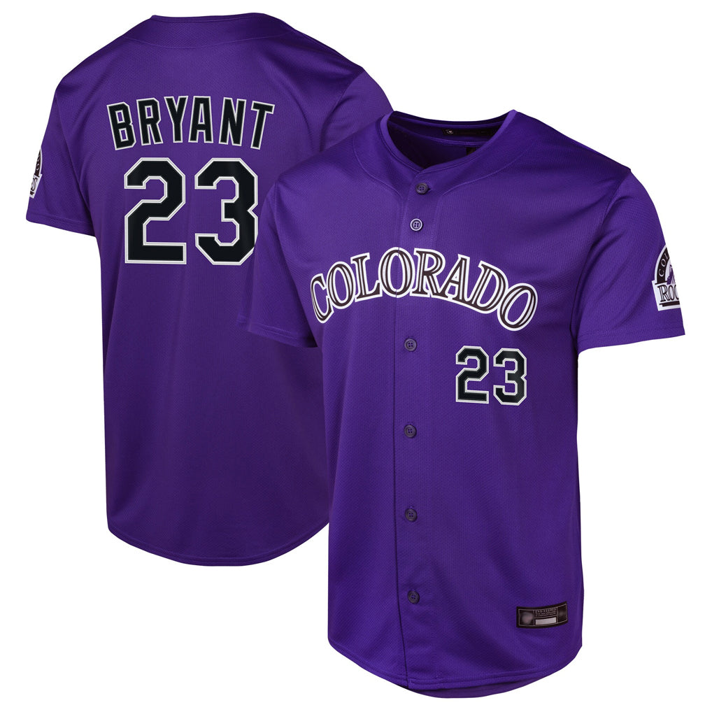 Johmsee C.Rockies #23 Kris Bryant Player Purple Limited Home Game Stitched Jerseys