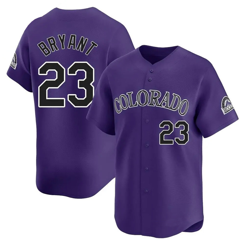 Johmsee C.Rockies #23 Kris Bryant Player Purple Limited Home Stitched Jerseys