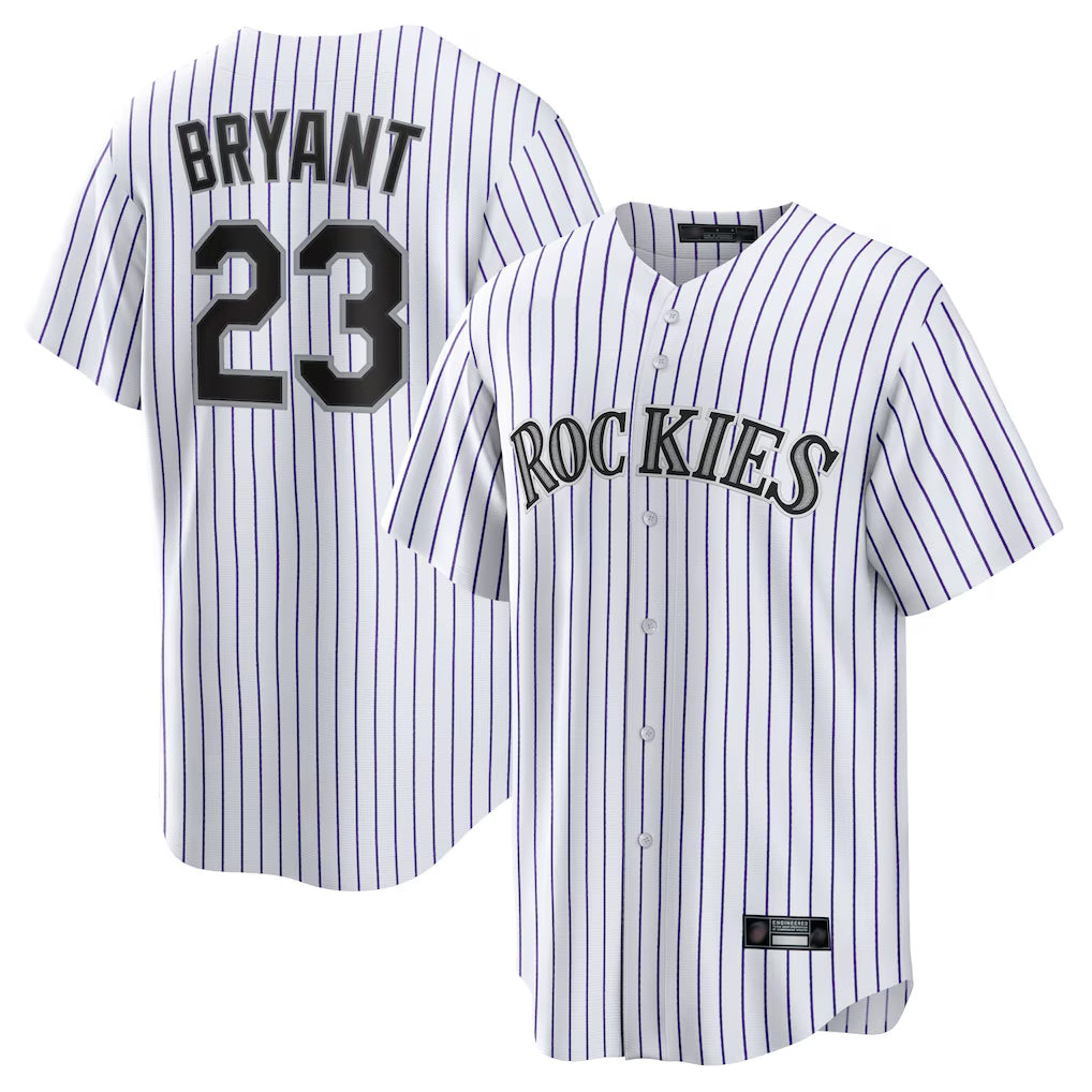 Johmsee C.Rockies #23 Kris Bryant Player White Game Home Stitched Jerseys