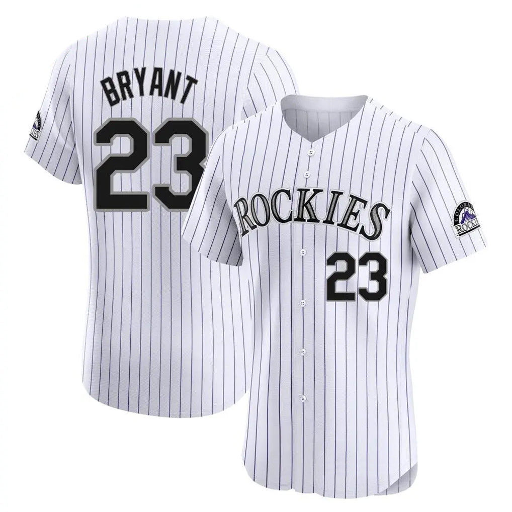 Johmsee C.Rockies #23 Kris Bryant Player White Limited Elite Home Stitched Jerseys
