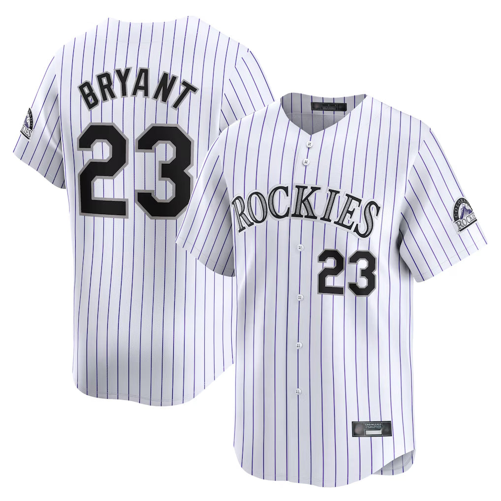 Johmsee C.Rockies #23 Kris Bryant Player White Limited Home Stitched Jerseys