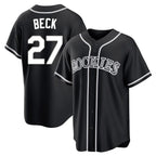 Johmsee C.Rockies #27 Jordan Beck Player Black Fashion Out Home Game Stitched Jerseys